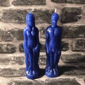Couple Beeswax Candles Blue
