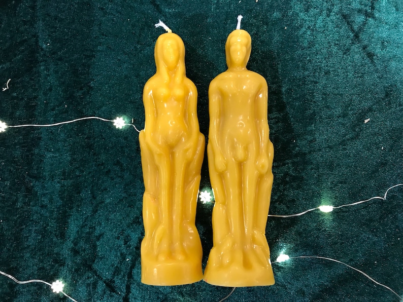 Couple Beeswax Candles Natural