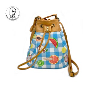sac seau crossbody avec sangle réglable, petite sacoche, sac à main crossbody, faux cuir & 100% coton, sac à main en vinyle, cadeau pour elle