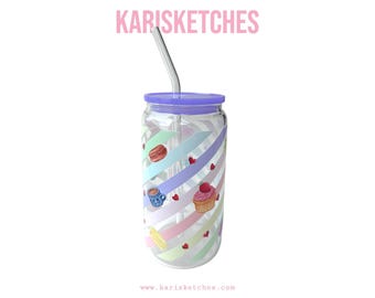 Macarons and Coffee Glass