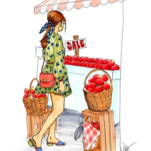 Simple Fashion Illustration, Colorful, Watercolor Painting Print