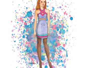 Fashion Illustration print. Confetti Girl