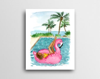 Flamingo in the sun