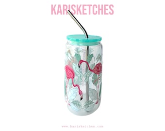 Flamingos Glass