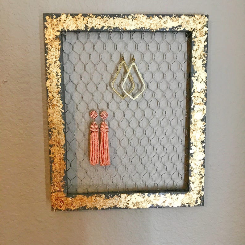 Gold Foil Earring Frame Holder