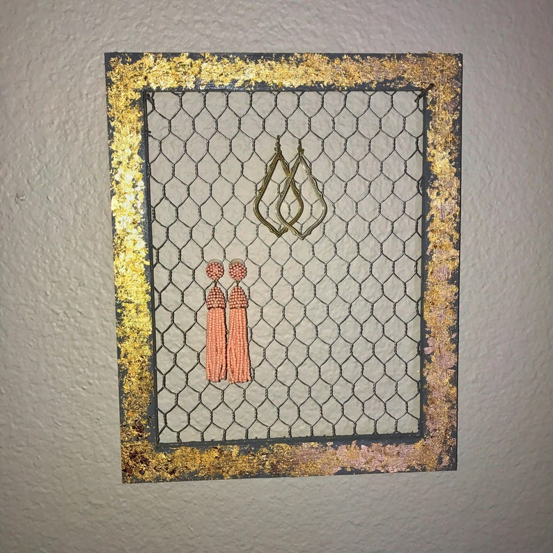 Gold Foil Earring Frame Holder