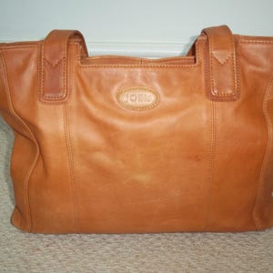 Vintage JOBIS Leather Shoulder Bag: Large Golden Tan Tote