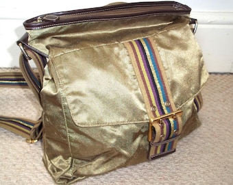 Vintage FRANCO SARTO olijfgroene grote schoudertas, crossbody, leren bekleding