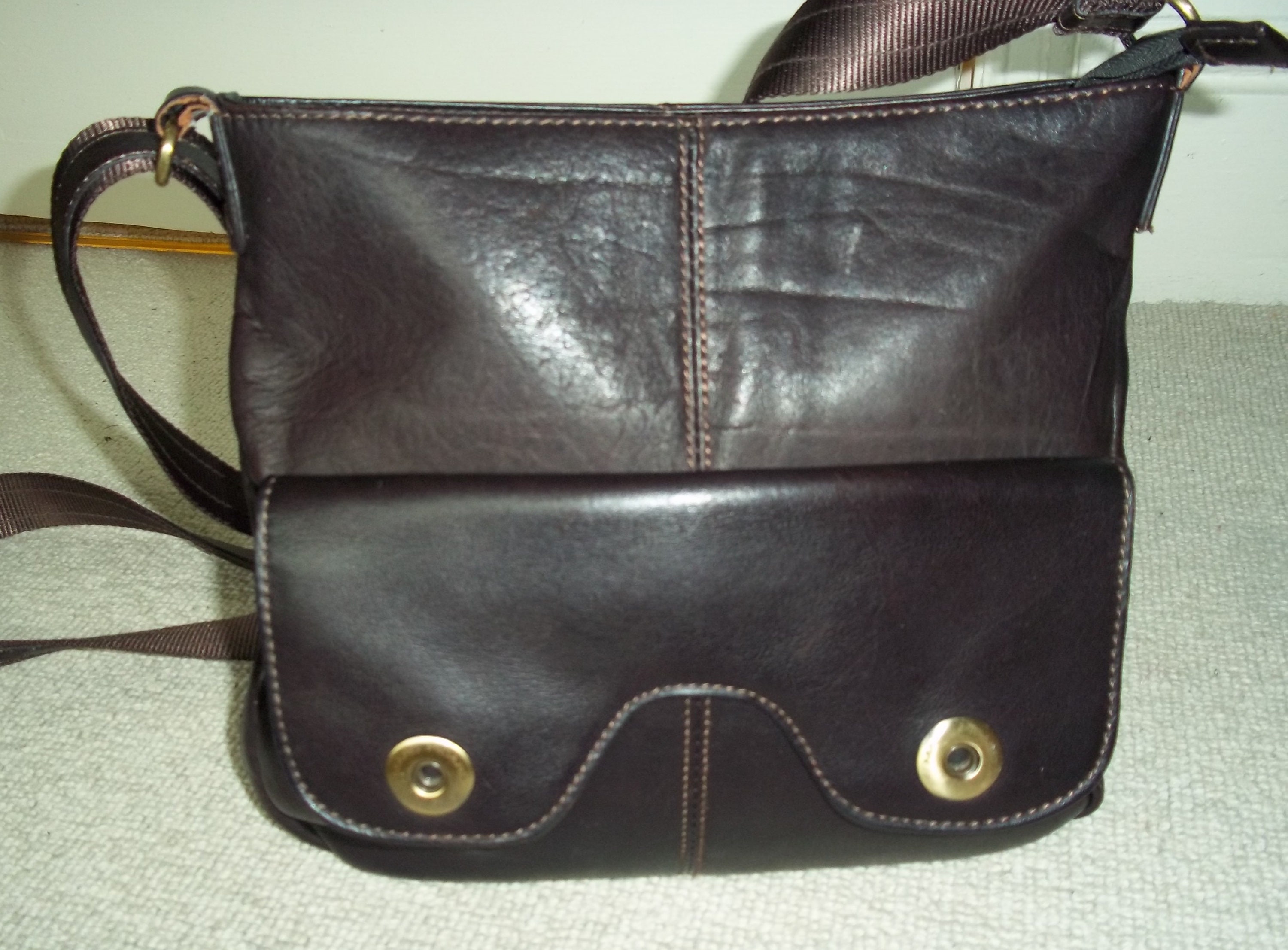 Picard Genuine Leather Shoulder Bag, Vintage Leather Shoulder Bag, Distressed Vintage Authentic Picard Top Handles Bag, Picard Zipper Bag
