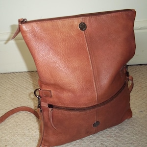 vintage Sac à bandoulière rabattable 5th AVENUE havane vibrant, bandoulière, messager, pochette, rétro chic