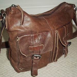 Vintage SPIKES & SPARROW Brown Leather Messenger Bag  display picture 3