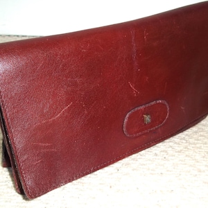 Vintage BREE Burgunder Leder Clutch Bag, Unter Arm, Organizer, Reisen, Unisex Tasche