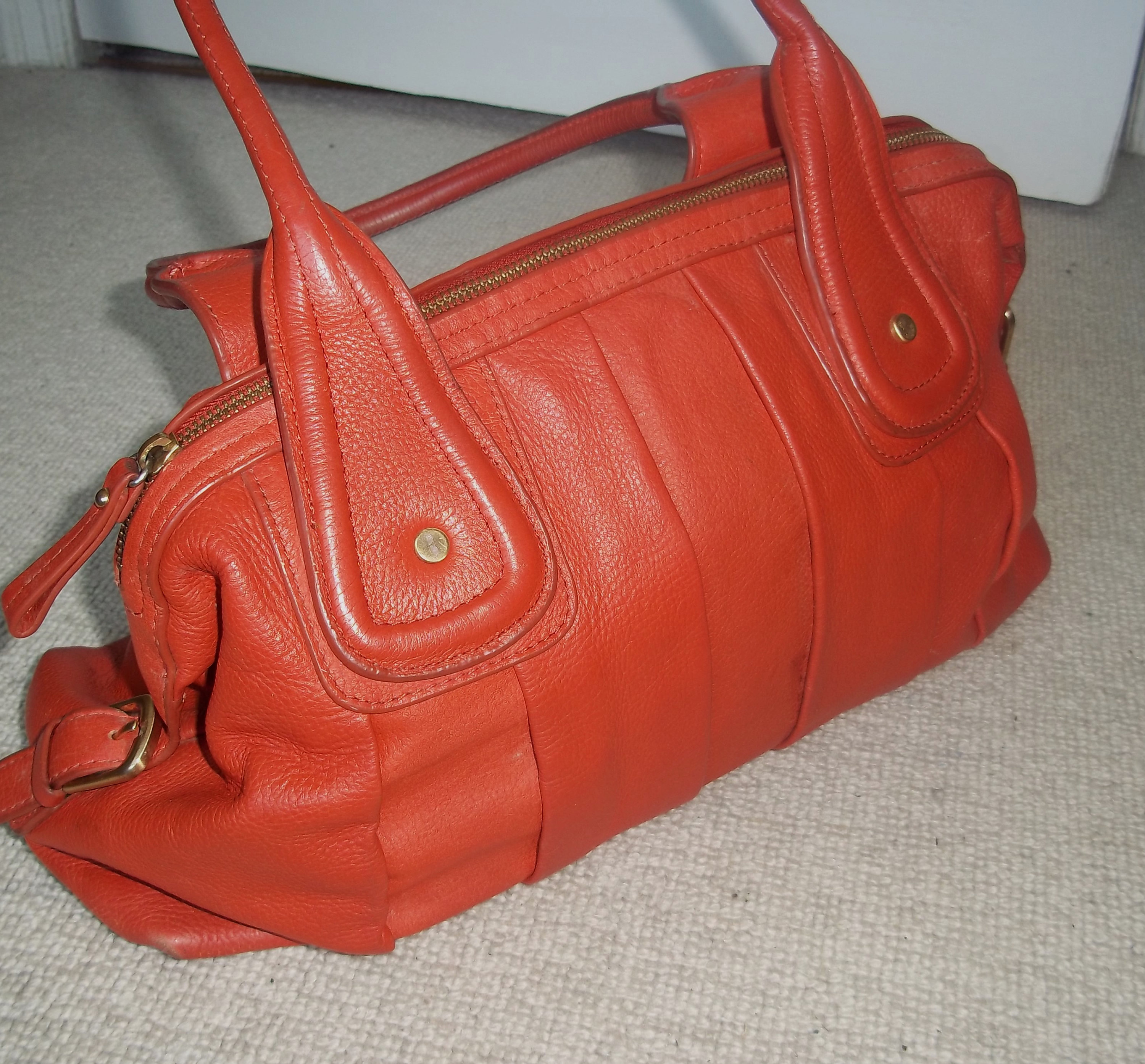 Vintage BETTY JACKSON Burnt Orange Leather Shoulder Bag, Tote