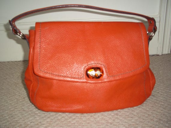 Exquisite BETTY JACKSON BLACK Collection Burnt Orange Leather
