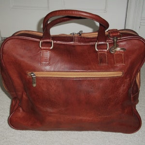 vintage unisexe sac de travail exécutif en cuir marron clair, sac à main, sac à bandoulière, bandoulière, messager image 5