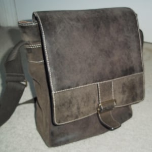 Bolso bandolera vintage grande FOSSIL de piel desgastada marrón, bandolera, bolso de hombro, unisex