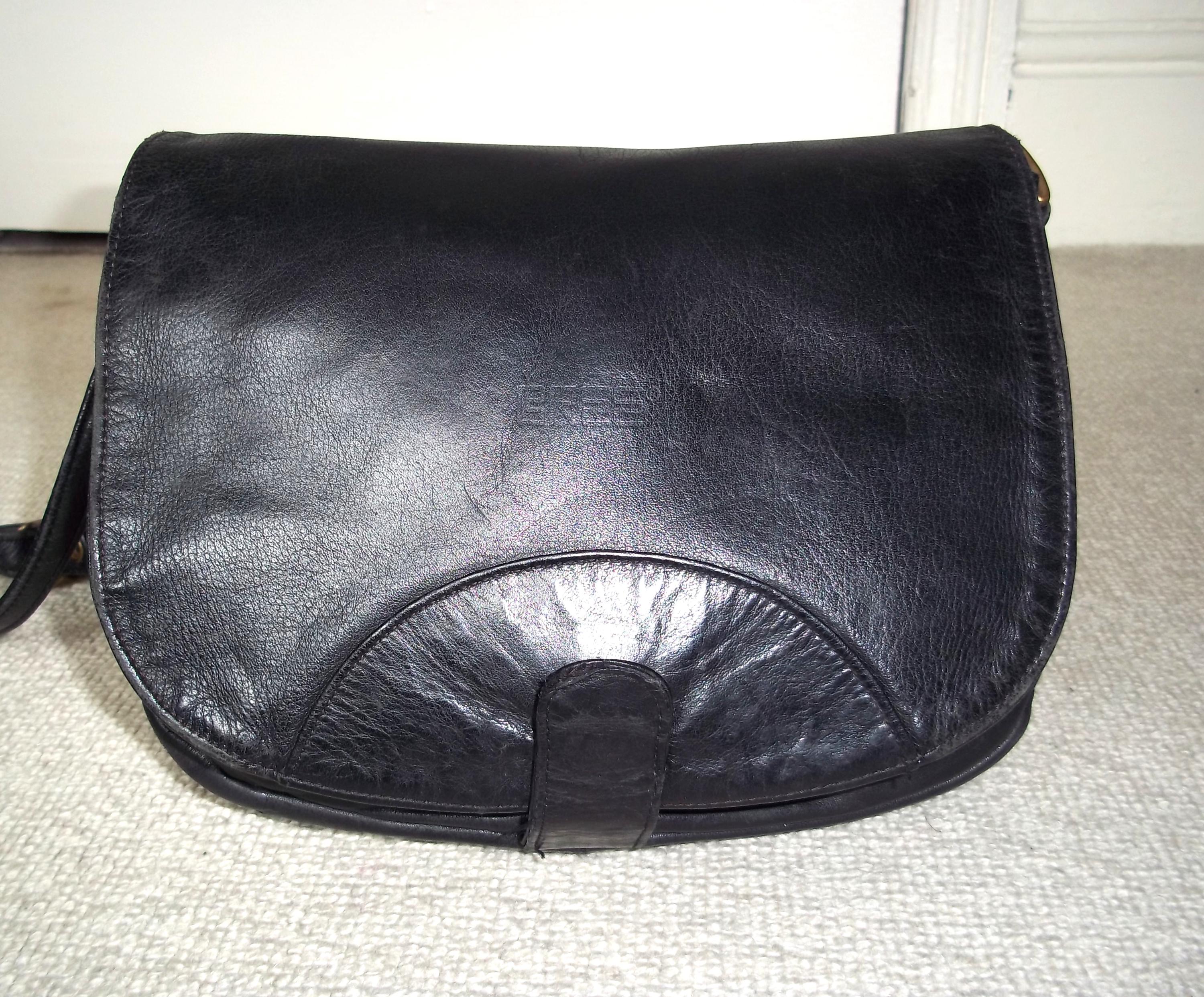 BREE ORIGINAL Soft Leather Black Bag Multi-Pocket Travel Bag