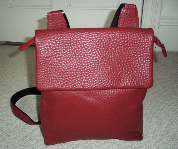 JO Red Women Genuine Leather Cute Shoulder Bag with Two Handles