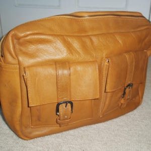 Bolso bandolera grande de piel color canela vintage de los años 70, bolso de hombro, bolso de viaje pequeño, bolso de fin de semana, unisex