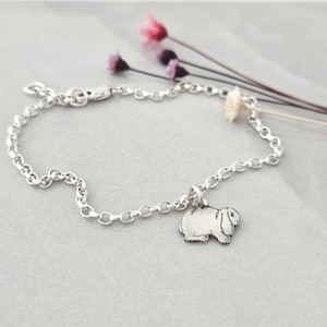 Lop Bunny bracelet, rabbit bracelet bangle, lop bunny rabbit jewellery, Easter bunny gift, silver bunny, pet lovers gift, love bunny gift