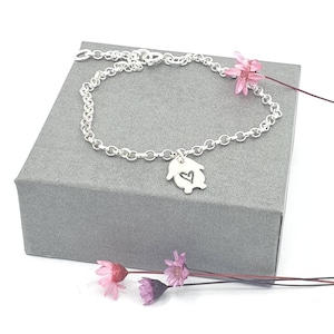 Lop Bunny bracelet, rabbit bracelet bangle, silver bunny rabbit jewellery, Easter bunny gift, bunny charm, pet lovers gift, love bunny gift