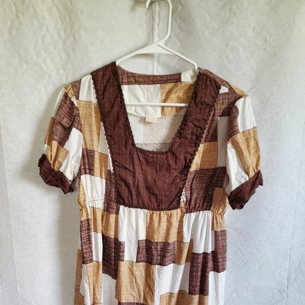 Women Summer Vintage Patchwork O Neck Cotton T Shirt