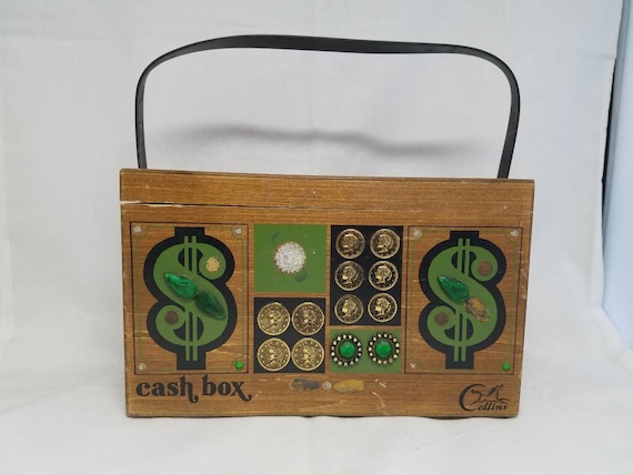 Vintage Enid Collins Cash Box Wood Bag Purse - image 1