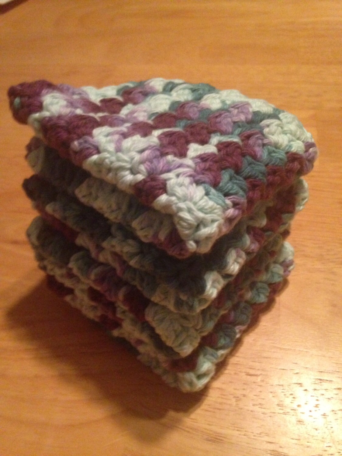 Crochet Dishcloths Washcloths Dish Cloth Wash Cloth Set of 4. Handmade