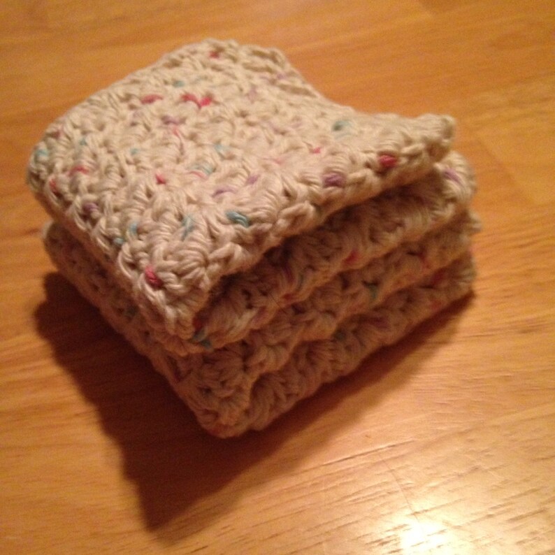 Crochet Dishcloths Washcloths Dish Cloth Wash Cloth Set of 2 Handmade