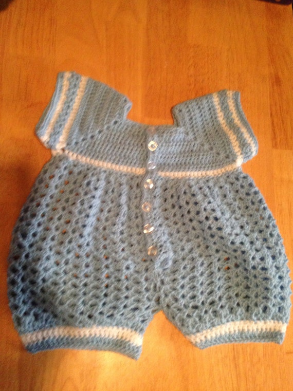 crochet baby boy romper