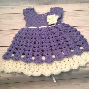 Crochet Baby Dress Set Crochet Newborn Clothes Crochet Dress, Headband Newborn Dress Baby Gift Infant Clothes Baby Shower Gift image 1