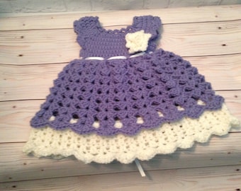 Crochet Baby Dress Set -  Crochet Newborn Clothes - Crochet Dress, Headband -  Newborn Dress - Baby Gift - Infant Clothes - Baby Shower Gift