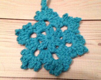 Crochet snowflakes decorations - Christmas decorations - holiday ornaments - Christmas tree ornaments - Dark Blue - set of 6 ~ 4-1/2 inches