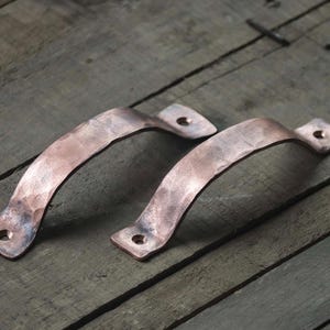 Hand Forged Solid Copper Flat Curved Pull