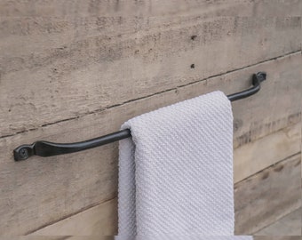 Hand Forged Towel / Cloth Rack Hammered Elegant Farmhouse Cabin