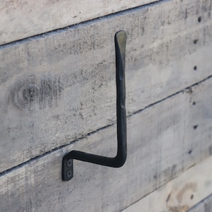 Hand Forged vertical toilet paper holder hammered rustic cabin farmhouse style