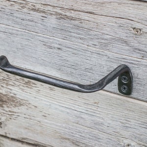 Hand Forged toilet paper holder hammered rustic cabin farmhouse style