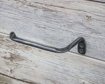 Hand Forged toilet paper holder hammered rustic cabin farmhouse style