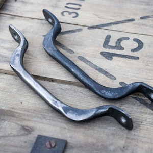 Hand forged rustic farmhouse steel handles / drawer pulls / DIY projects image 1