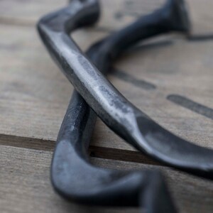 Hand forged rustic farmhouse steel handles / drawer pulls / DIY projects image 9