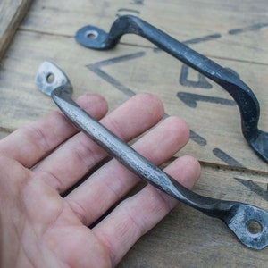 Hand forged rustic farmhouse steel handles / drawer pulls / DIY projects image 4