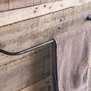 Hand Forged Towel / Cloth Rack Hammered Farmhouse Cabin image 1