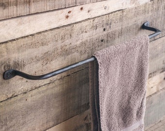 Hand Forged Towel / Cloth Rack Hammered Farmhouse Cabin