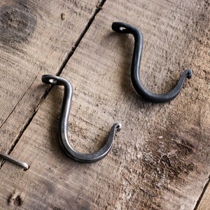 Hand Forged Undermount J Hooks for cups clothing cabinet farmhouse cabin rustic vintage