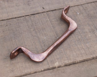 Solid Copper Hand forged rustic farmhouse steel handles / drawer pulls / DIY projects Steampunk