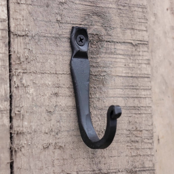 Hand Forged rustic vintage farmhouse elegant cabin steel wrought iron wall hook