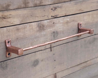 Solid Copper Hand Forged Towel Bar