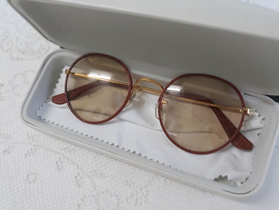 ray ban round leather