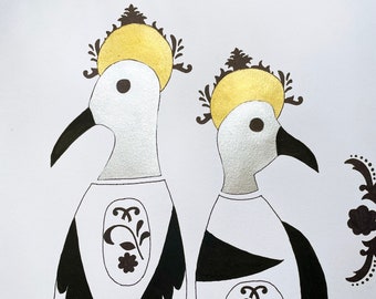 Dibujo de arte popular ruso: Serie caprichosa "Twinlight" (56 x 38 cm)