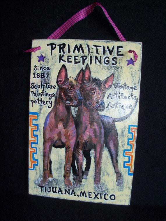 Xolo nu mexicain signe peinture à la main peint art chien  Etsy